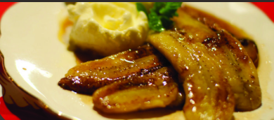 Бананы на гриле с карамелью