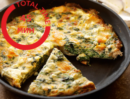 Фриттата со шпинатом, перцем и сыром