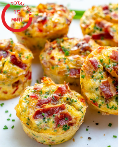 Омлет со шпинатом и ветчиной